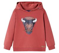 vidaXL Sweatshirt à Capuche pour Enfants Tout-Petits Imprimé Bœuf Rouge Brûlé 104