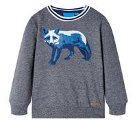 vidaXL Sweatshirt pour Enfants Tout-Petits Imprimé Renard Bleu Marine Mélange 128