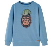 vidaXL Sweatshirt pour Enfants Vêtement Tout-Petits Imprimé Gorille Bleu Moyen 128
