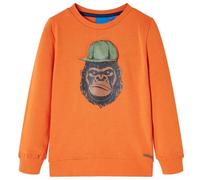 vidaXL Sweatshirt pour Enfants Vêtement Tout-Petits Imprimé Gorille Orange Foncé 116