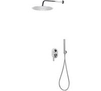 vidaXL Système de douche Acier inoxydable 201 Argenté, acier inoxydable 201 avec finition miroir, plastique Gris G