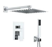 vidaXL Système de douche dissimulé (carré) Argenté
