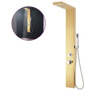 Système de panneau de douche - vidaXL - Acier inoxydable 201 - Doré - Multifonction - Design carré