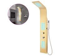 vidaXL Système de panneau de douche Acier inoxydable 201 Doré Incurvé