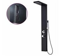 vidaXL Système de panneau de douche Aluminium Mat Noir