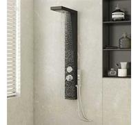 Système de Panneau de Douche Système de Panneau de Salle de Bain Douche Mitigeur Pluie Jet de Bain Maison Intérieur Aluminium Noir