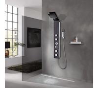 vidaXL système de panneau de douche en verre brun