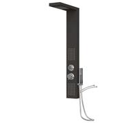 vidaXL Système de Panneau de Douche Système de Panneau de Salle de Bain Douche Mitigeur Pluie Jet de Bain Maison Intérieur Aluminium Noir