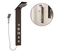 vidaXL Système de Panneau de Douche Système de Panneau de Salle de Bain Douche Mitigeur Pluie Jet de Bain Maison Intérieur Verre Marron