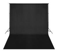 vidaXL Système de support de toile de fond 500 x 300 cm Noir Noir G