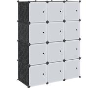 vidaXL Système d'étagères avec 12 cubes et barres de suspension PP