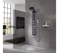 vidaXL Système Panneau Douche Verre Marron Douchette Salle de Bain Toilette 142374 Douche G