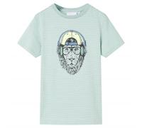 vidaXL T-Shirt à Rayures pour Enfants Vêtement Col Rond Tout-Petits Menthe Clair 116