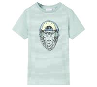 vidaXL T-Shirt à Rayures pour Enfants Vêtement Col Rond Tout-Petits Menthe Clair 116
