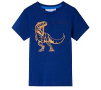 vidaXL T-shirt Enfants à Manches Courtes Tout-petits Motif Dinosaure Bleu Foncé 116