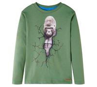 vidaXL T-Shirt Enfants à Manches Longues Kaki Clair 116