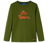 vidaXL T-Shirt Enfants à Manches Longues Kaki foncé 104