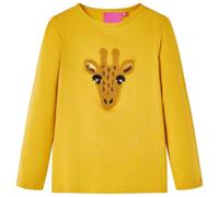 vidaXL T-Shirt Enfants à Manches Longues Ocre foncé 128