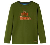 T-Shirt Enfants À Manches Longues Kaki Foncé 140