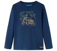vidaXL T-shirt Enfants à Manches Longues, Vêtement pour Garçons et Filles, T-shirt pour Tout-petits 1,5-2 Ans, Imprimé Jeep Bleu Marine 92