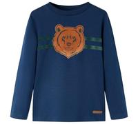 vidaXL T-Shirt Enfants à Manches Longues, Vêtement pour Garçons et Filles, T-Shirt pour Tout-Petits 1,5-2 Ans, Imprimé Ours Bleu Marine 92