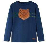 vidaXL T-Shirt Enfants à Manches Longues, Vêtement pour Garçons et Filles, T-Shirt pour Tout-Petits 1,5-2 Ans, Imprimé Ours Bleu Marine 92