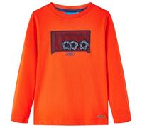 vidaXL T-Shirt Enfants à Manches Longues, Vêtement pour Garçons et Filles, T-Shirt pour Tout-Petits 3-4 Ans, Design But de Football Orange Vif 104
