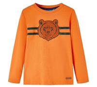 vidaXL T-Shirt Enfants à Manches Longues, Vêtement pour Garçons et Filles, T-Shirt pour Tout-Petits 3-4 Ans, Imprimé Ours Orange Foncé 104