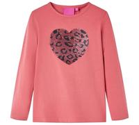 vidaXL T-Shirt Enfants à Manches Longues, Vêtement pour Garçons et Filles, T-Shirt pour Tout-Petits 3-4 Ans, Cœur à Paillettes Rose Ancien 104