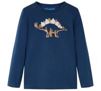 vidaXL T-Shirt Enfants à Manches Longues, Vêtement pour Garçons et Filles, T-Shirt pour Tout-Petits 3-4 Ans, Imprimé Dinosaure Bleu Marine 104