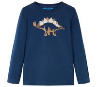vidaXL T-Shirt Enfants à Manches Longues, Vêtement pour Garçons et Filles, T-Shirt pour Tout-Petits 5-6 Ans, Imprimé Dinosaure Bleu Marine 116