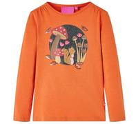 vidaXL T-Shirt Enfants à Manches Longues, Vêtement pour Garçons et Filles, T-Shirt pour Tout-Petits 7-8 Ans, Imprimé Écureuil Orange Brûlé 128