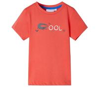 vidaXL T-Shirt Enfants Vêtement à Manches Courtes Design Crocodile Rouge Clair 140
