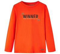 vidaXL T-Shirt pour Enfants à Manches Longues, Vêtement pour Garçons et Filles, T-Shirt pour Tout-Petits 9-10 Ans, Imprimé Winner Orange Vif 140