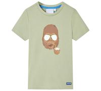 vidaXL T-Shirt pour Enfants avec Manches Courtes Vêtement Tout-Petits Kaki Clair 140