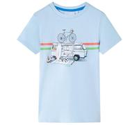 vidaXL T-Shirt pour Enfants Manches Courtes Tout-Petits Imprimé Bus Bleu Clair 116