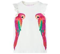 vidaXL T-Shirt pour Enfants Vêtement Col Rond Tout-Petits Garçons Filles Écru 140