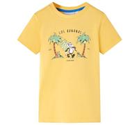 vidaXL T-Shirt pour Enfants Vêtement Encolure Arrondie Imprimé Singe Ocre Clair 128