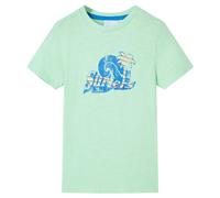 vidaXL T-Shirt pour Enfants Vêtement Manches Courtes Col Rond Tout-Petits Vert Fluo 116