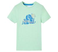 vidaXL T-Shirt pour Enfants Vêtement Manches Courtes Col Rond Tout-Petits Vert Fluo 116