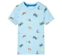 vidaXL T-Shirt pour Enfants Vêtement Manches Courtes Tout-Petits Mélange Bleu Clair 116