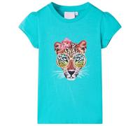 vidaXL T-Shirt pour Enfants Vêtement Tout-Petits Imprimé Tête de Léopard Menthe 140