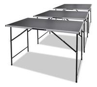 vidaXL Table à coller 3 pcs Pliable Noir G