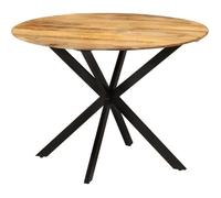 vidaXL Table à dîner Ø110x78 cm Bois de manguier massif et acier 338454