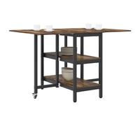 vidaXL Table à dîner 122 x 80 x 76,5 cm Bois d'ingénierie Chêne fumé, Une Table à Manger rectangulaire Moderne, Bois d'ingénierie, Espace de Rangement, Assemblage Facile, Design Compact
