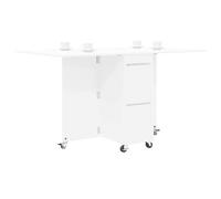 vidaXL Table à dîner 2 pcs 140 x 80 x 77 cm Bois d'ingénierie Blanc, Table à Manger réglable, Design Moderne, Finition en Bois, Multifonction, idéal pour Un Salon