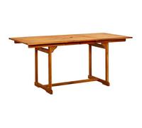 vidaXL Bois d'Acacia Massif Table à Dîner de Jardin Table de Salle à Manger de Patio Meuble de Repas de Terrasse Extérieur (120-170) x80x75 cm
