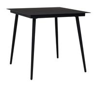 Vidaxl Table À Dîner De Jardin Noir 80x80x74 Cm Acier Et Verre Noir
