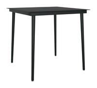 Vidaxl Table À Dîner De Jardin Noir 80x80x74 Cm Acier Et Verre Noir