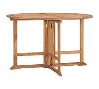 vidaXL Table à Dîner de Jardin Pliable Table de Salle à Manger Meuble de Terrasse Table de Patio Arrière-Cour Cuisine Ø110x75 cm Bois Massif de Teck